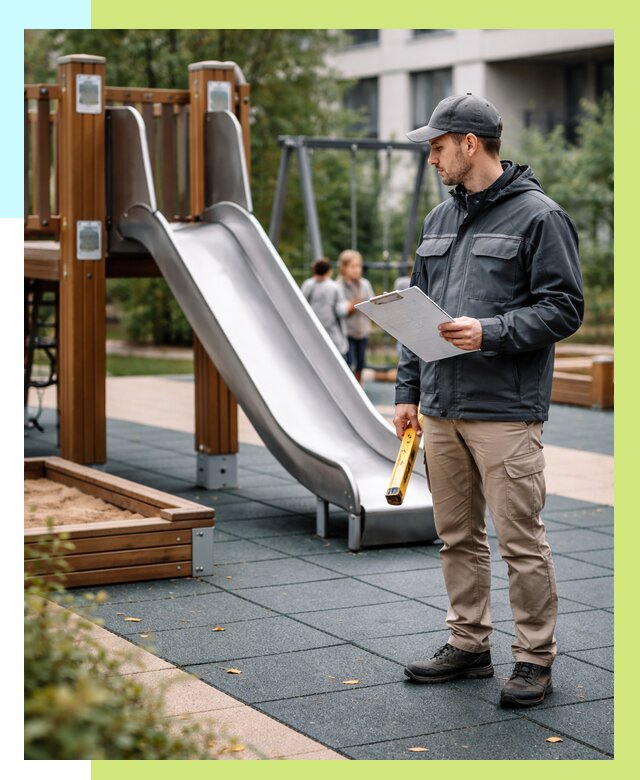 Сертификация детских площадок в Большой Камне от 25353 р. | Алешин-Бль