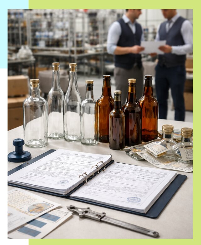 Сертификация стеклянных бутылок в Большой Камне от 25353 р. | Алешин-Бль